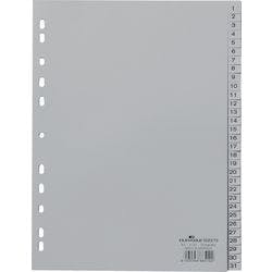 DURABLE 1 bis 31 Register DIN A4 Grau Grau 31-teilig Polypropylen 11 Löcher 6523 Produktbild