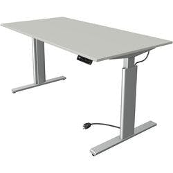 Kerkmann Move 3 Tube Elektrisch Höhenverstellbar Sitz-Stehschreibtisch Rechteckig Hellgrau T-Fuß 1.600 (B) x 800 (T) x 1.200 (H) mm Produktbild