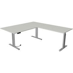 Kerkmann Move 3 Tube Elektrisch Höhenverstellbar Sitz-Stehschreibtisch L-förmig Hellgrau T-Fuß 3 Schübe 2.000 (B) x 2.200 (T) x 1.200 (H) mm Produktbild