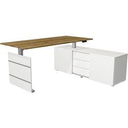 Kerkmann Move 3 Tube Sitz-Stehschreibtisch Eiche T-Fuß 1.860 (B) x 1.650 (T) x 1.200 (H) mm Produktbild