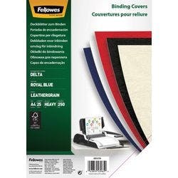 Fellowes Einbanddeckel Zellstoff DIN A4 Lederstruktur Blau 25 Stück Produktbild