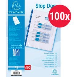 Exacompta STOP DOC Klarsichthüllen DIN A4 Glasklar Transparent 0,06 mm PP (Polypropylen) Oben 5870E 100 Stück Produktbild