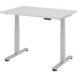 Hammerbacher Sitz-Stehschreibtisch VXDSM12/5/SDE Grau 1.200 x 800 x 635 x 63.5-128,5 mm Mit Aufbau Produktbild