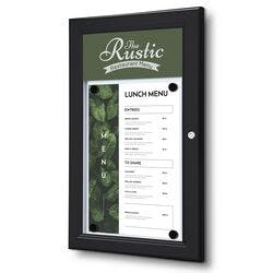 SHOWDOWN Menütafel Magnetisch A4 Wandmontage mit Schrauben Abschließbar 29 B x 47,7 H cm Schwarz Produktbild