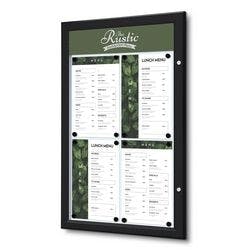 SHOWDOWN Menütafel Magnetisch A4 Wandmontage mit Schrauben Abschließbar 50,5 B x 77,9 H cm Schwarz Produktbild