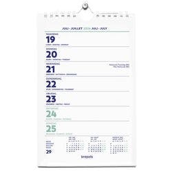 Brepols Wandmontage Wandplaner 2026 1 Woche / 1 Seite Deutsch, Englisch, Französisch, Niederländisch 9 (B) x 13,5 (T) x 21 (H) cm Weiß Produktbild
