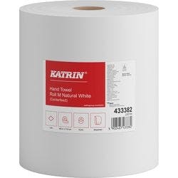 KATRIN Basic Handtuchrolle Gerollt Weiß 1-lagig 433382 6 Rollen à 300 m Produktbild
