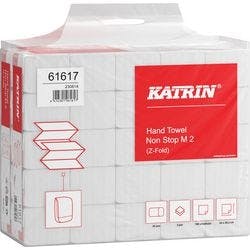 Katrin Classic Handtuch Z-Falz Weiß 2-lagig 61617 Packung von 25 x 160 Blatt Produktbild