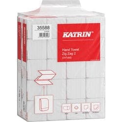 Falthandtuch Katrin Classic V-Falz Weiß 2-lagig 35588 Packung 20 Stück à 200 Blatt Produktbild