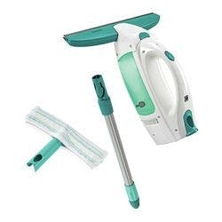 LEIFHEIT Dry & Clean mit Stiel und Einwascher Fenstersauger Türkis, Weiß Produktbild
