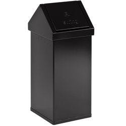 DutchDesign Carro-Swing Abfalleimer mit Schwingdeckel 55 L Schwarz Aluminium Produktbild