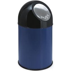 V-PART Push-Mülleimer mit Druckdeckel Stahl 30 L 54 cm (H) Blau Produktbild