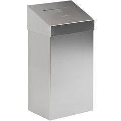 DutchDesign Push-Mülleimer mit Druckdeckel Edelstahl 18 L 27,7 (B) x 17 (T) x 50 (H) cm Silber Produktbild