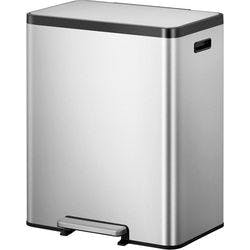 EKO Edelstahl Treteimer 60 L 52,6 (B) x 37,3 (T) x 66 (H) cm Silber Produktbild
