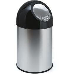 V-PART Push-Mülleimer mit Druckdeckel Edelstahl 30 L 54 cm (H) Silber Produktbild