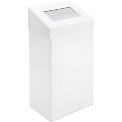 DutchDesign Push-Mülleimer mit Druckdeckel Pulverbeschichtetes Aluminium 50 L 38 (B) x 25 (T) x 68 (H) cm Weiß Produktbild