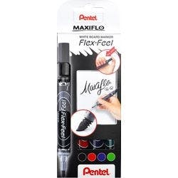 Pentel Maxiflo FlexFeel Whiteboard Marker Farbig sortiert Fein Rundspitze 4,5 mm 4 Stück Produktbild