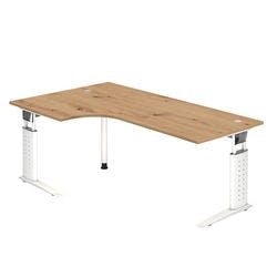 Hammerbacher VUS82/R/W Schreibtisch US82 Eiche, Weiß 2.000 x 800 x 680 x 680 - 860 mm Produktbild