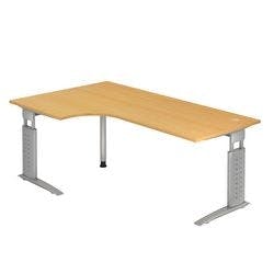 Hammerbacher Schreibtisch US82 Buche, Silber 2.000 x 800 x 680 x 680 - 860 mm Produktbild
