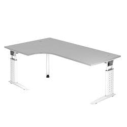 Hammerbacher Schreibtisch US82 Grau, Weiß 2.000 x 800 x 680 x 680 - 860 mm Produktbild
