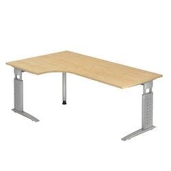 Hammerbacher Schreibtisch US82 Ahorn, Silber 2.000 x 800 x 680 x 680 - 860 mm Produktbild