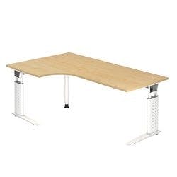 Hammerbacher Schreibtisch US82 Ahorn, Weiß 2.000 x 800 x 680 x 680 - 860 mm Produktbild
