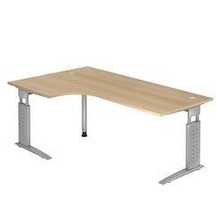 Hammerbacher VUS82/E/S Schreibtisch US82 Eiche, Silber 2.000 x 800 x 680 x 680 - 860 mm Produktbild