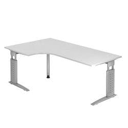 Hammerbacher Schreibtisch US82 Silber, Weiß 2.000 x 800 x 680 x 680 - 860 mm Produktbild
