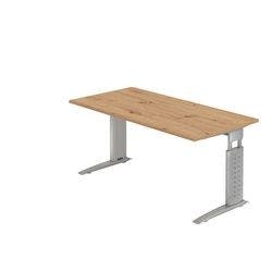 Hammerbacher VUS16/R/S Schreibtisch US16 Eiche, Silber 1.600 x 800 x 680 x 680 - 860 mm Produktbild