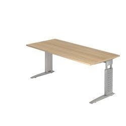Hammerbacher VUS19/E/S Schreibtisch US19 Eiche, Silber 1.800 x 800 x 680 x 680 - 860 mm Produktbild