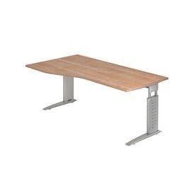 Hammerbacher Schreibtisch US18 Walnuss, Silber 1.800 x 800 x 680 x 680 - 860 mm Produktbild