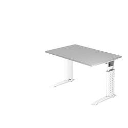 Hammerbacher Schreibtisch US12 Grau, Weiß 1.200 x 800 x 680 x 680 - 860 mm Produktbild