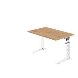 Hammerbacher VUS12/R/W Schreibtisch US12 Eiche, Weiß 1.200 x 800 x 680 x 680 - 860 mm Produktbild