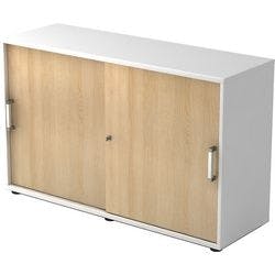 Hammerbacher Schiebetürenschrank Spanplatte 1 Fachboden abschließbar 1.200 x 400 x 748 mm Braun, Weiß Produktbild