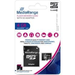 MicroSDHC-Speicherkarte MediaRange 4 GB Produktbild