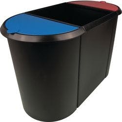 helit Papierkorb 20L + 9 28 L x 44 x 34,8 cm Rot, Blau, Schwarz Produktbild