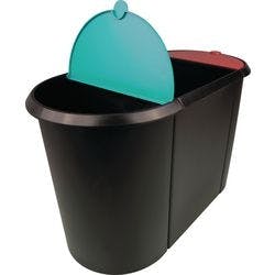 helit Papierkorb 20L + 9 L 28 x 44 x 34,8 cm Schwarz, Grün, Rot Produktbild