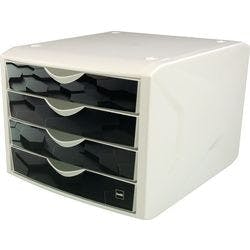 helit Schubladenbox Mehrfarbig, Weiß 4 Schübe 26,2 x 21,2 x 33 cm Produktbild