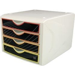 helit Schubladenbox H6129569 Mehrfarbig, Weiß 4 Schübe 26,2 cm Produktbild