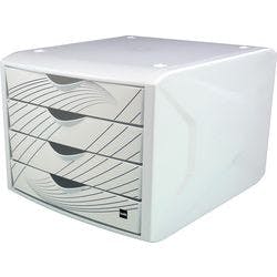 helit Schubladenbox mit 4 Schubladen Kunststoff Weiß 26,2 x 25 cm Produktbild