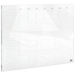 Nobo Kleiner Wandplaner 1915602 Dry Erase Glasoberfläche Rahmenlos 430 x 560 mm Weiß Produktbild