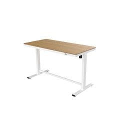 euroseats Sitz-Stehschreibtisch Rechteckig Eiche C-Fuß 1 Schub 2 Schreibtischcontainer 1.400 (B) x 700 (T) x 1.220 (H) mm Metall Produktbild