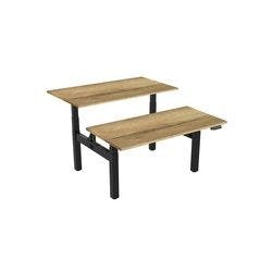 euroseats Dual Bench Sitz-Stehschreibtisch Rechteckig Eiche H-Fuß-Gestell 4 Schreibtischcontainer 1.600 (B) x 800 (T) x 1.305 (H) mm Metall Produktbild