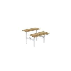 euroseats Dual Bench Sitz-Stehschreibtisch Rechteckig Eiche H-Fuß-Gestell 4 Schreibtischcontainer 1.600 (B) x 800 (T) x 1.305 (H) mm Metall Produktbild