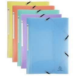 Exacompta Chromaline Pastell Sammelmappe 55170E A4 PP (Polypropylen) Gummiband 240 x 320 mm Farbig Sortiert 5 Stück Produktbild