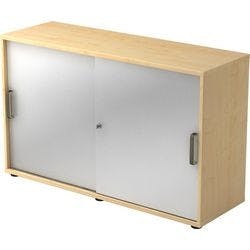 Hammerbacher Schiebetürenschrank Spanplatte 1 Fachboden abschließbar 1.200 x 400 x 748 mm Ahorn Braun, Silber Produktbild