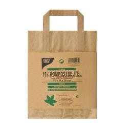 PAPSTAR Müllsäcke 10 L  Tragegriff Braun Papier Tragegriff 15 Stück Produktbild