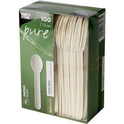 PAPSTAR Pure Kaffeelöffel Papier Weiß Produktbild Print Hauptbild L