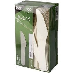 Papstar Messer Pure Papier 158 mm Weiß 100 Stück Produktbild