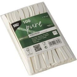 Papstar Rührstäbchen Pure Papier 140 mm Weiß Produktbild